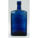Victorian large wedge shaped cobalt blue bottle for Prices Patent Candle Company Limited, 22cm tall.