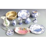 Royal Doulton Series Ware pedestal bowl, Maling dish, blue and white ceramics, German chamberstick
