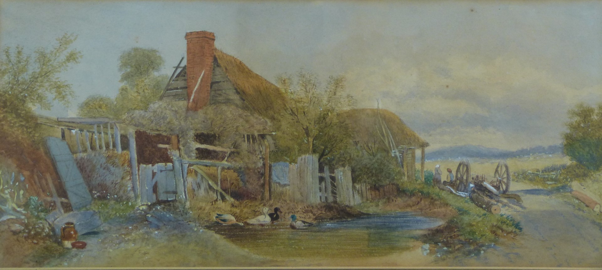 Miss E Armstrong (British 19thC) pair of watercolours 'Cottages near Burley' (New Forest) and '