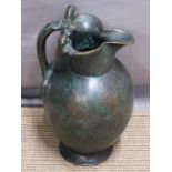 Bronze/brass patinated jug, H25cm