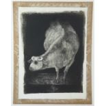 Lucy Willis (b1954) signed limited edition (5/20) etching of a horned cow, signed and dated 1978