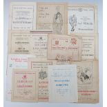 Thirteen Rugby programmes c1934-1947, most county championship matches involving Gloucestershire v