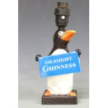 An original Carltonware Guinness penguin advertising lamp Draught Guinness, H25cm