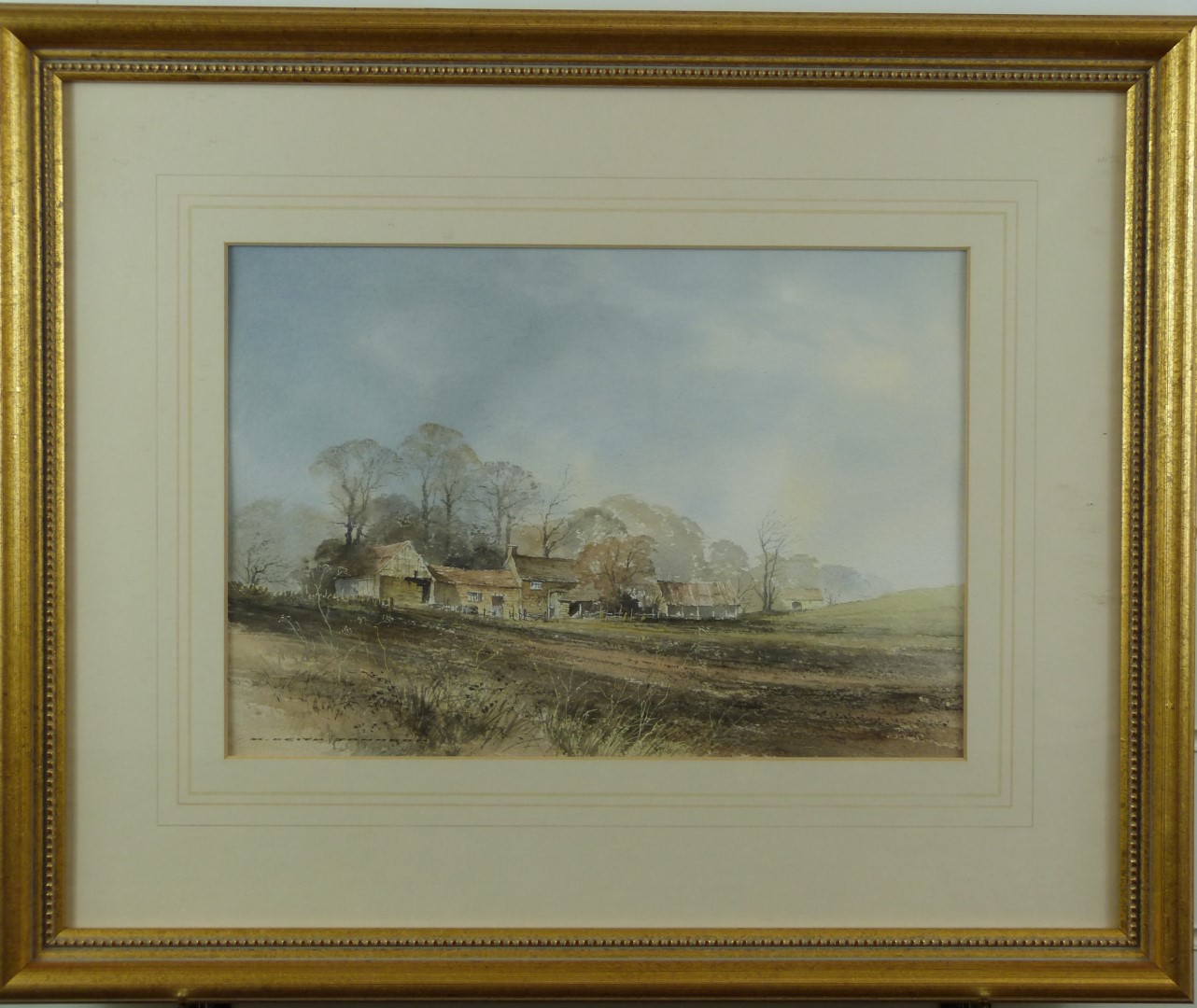 Keith Johnson (1931-2018) watercolour 'Farmhouse near Temple Guiting' signed lower left and with - Image 2 of 4