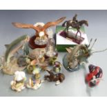 A large quantity of collectable ceramics and glass including Royal Doulton, Beswick, Heredities,
