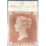 Great Britain 1852 1d red imprimatur Die 1 Alph 2 with small crown, AF plate 138 with top margin