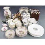 Decorative teaware including Royal Albert Prairie Lily, Wedgwood Susie Cooper Glen Mist, Royal Crown
