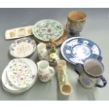 A collection of ceramics including a 19th/20thC Chinese enamelled plate, Royal Worcester,