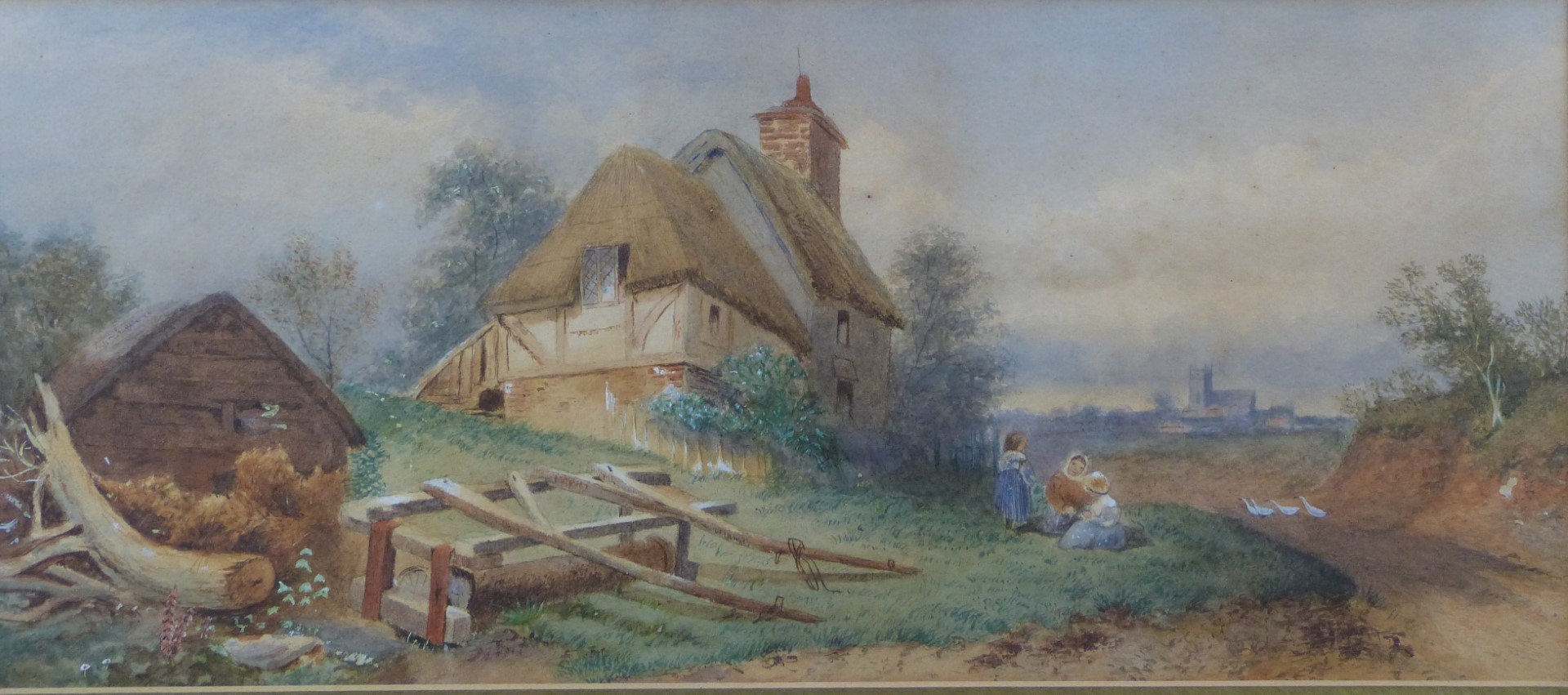 Miss E Armstrong (British 19thC) pair of watercolours 'Cottages near Burley' (New Forest) and ' - Image 6 of 10