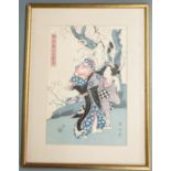 19thC Japanese print of two Geisha, 38 x 25cm