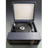 1960s Fidelity record player in blue Rexine finish, BSR deck