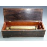 19thC key wind musical box, marked to bedplate Henriot a Geneve and 14815, possibly a retailer of