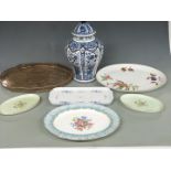 Royal Worcester Evesham pattern large oval dish, plated galleried tray, Royal Albert oval plate,