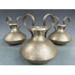 Three Eastern twin handled pots