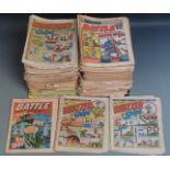 Approximately 250 Fleetway and IPC comic books/ magazines including Whizzer and Chips, Battle