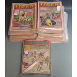 Three-hundred-and-seventy-nine issues of Tiger comic books/ magazines dating from 1957-84.