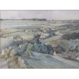 Donald H Edwards (British, 20thC) two watercolours, one Cotswold village scene the other a harbour