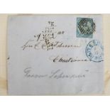 Norway 1855 4 Skilling imperf. An album page of four used stamps, all four margin and one with