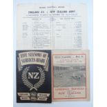 Two Rugby programmes, one Combined Services v New Zealand at Kingsholm, Gloucester January 1946, the