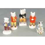 Beswick Express Newspapers Rupert The Bear figures including Rupert Snowballing