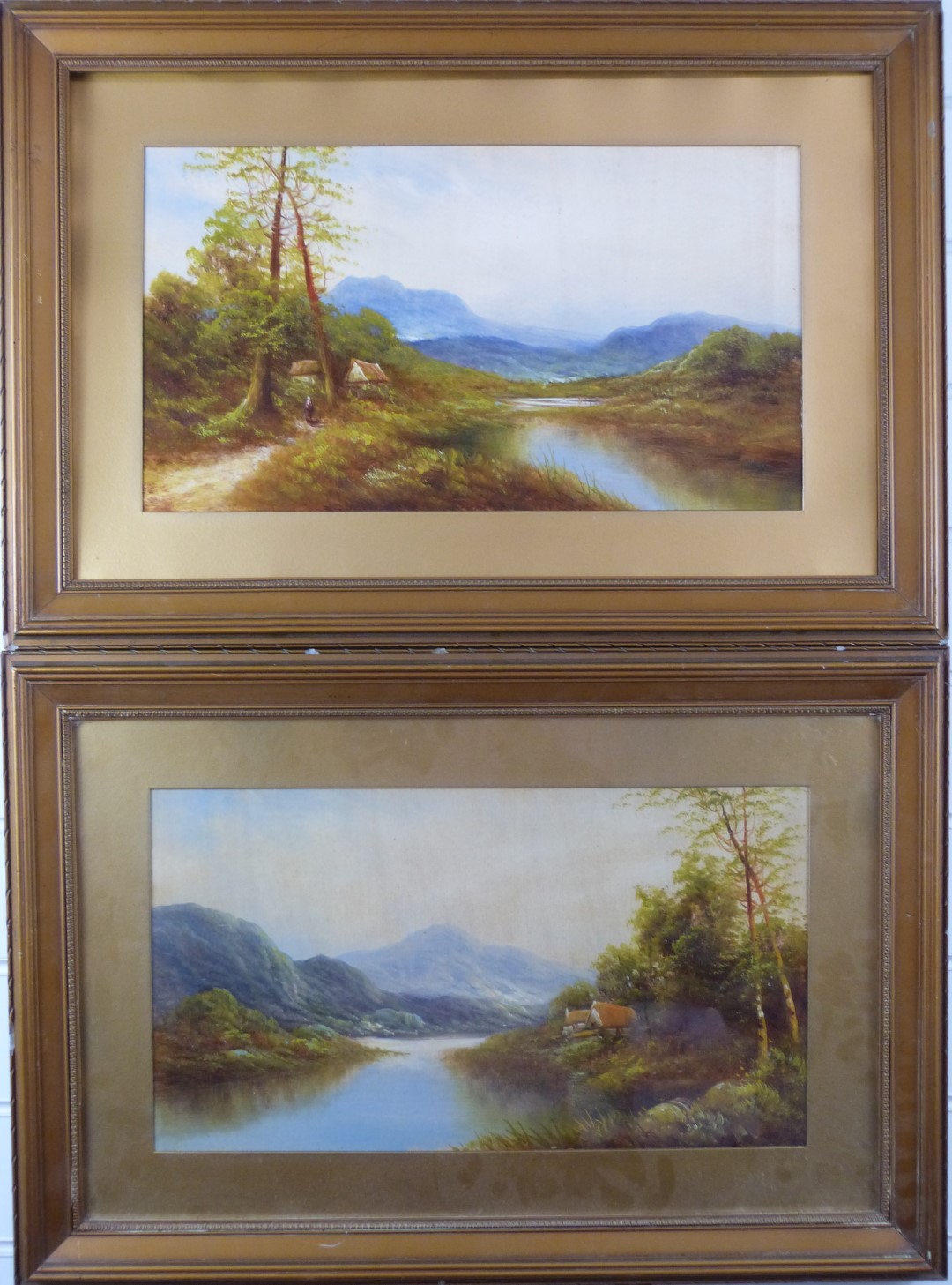 Pair of Victorian oils of river / loch scenes