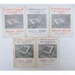 Five Rugby programmes England v Scotland, Wales and Ireland, Twickenham 1931-1932