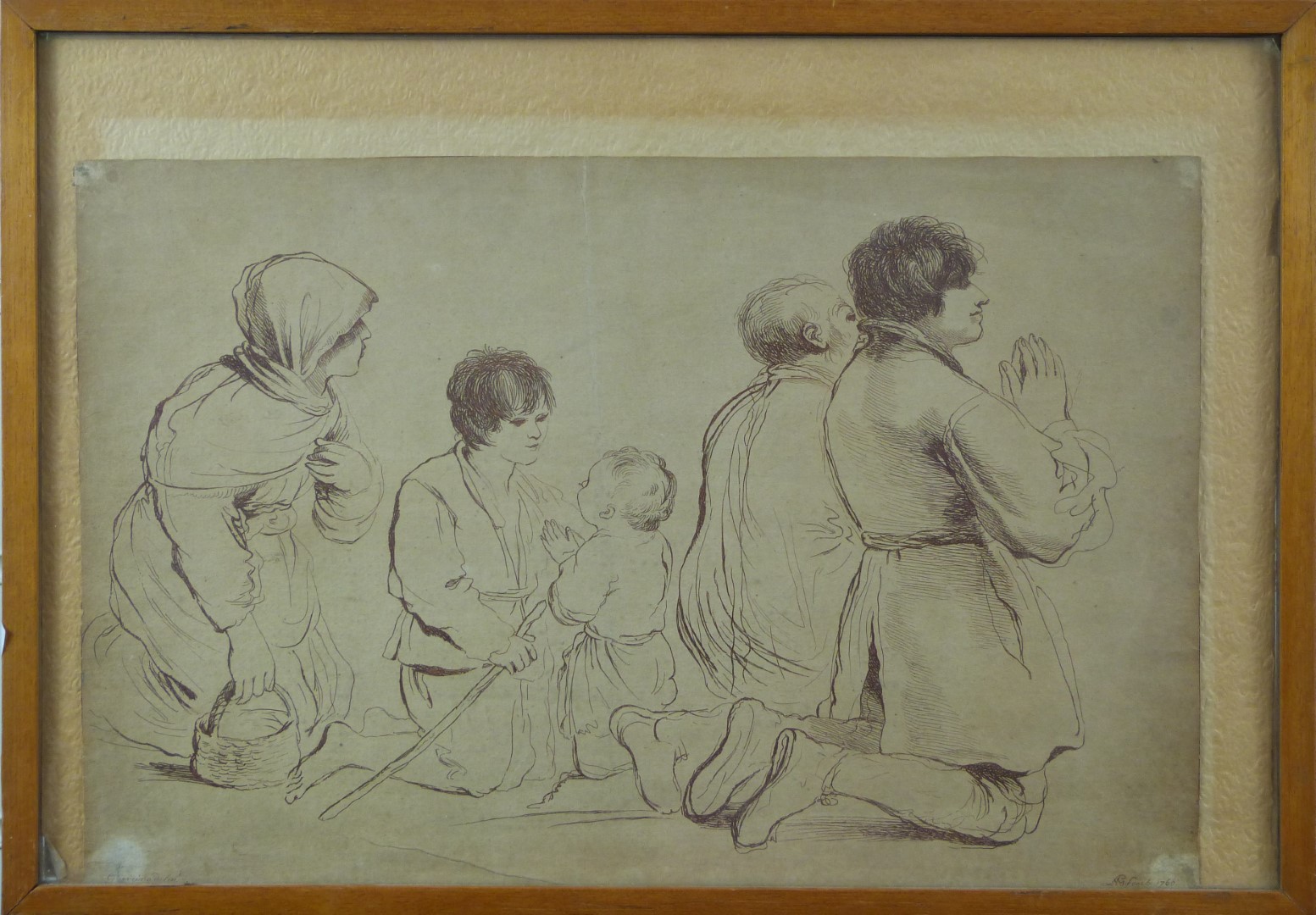 After Guercino, print of pilgrims praying and a print after Rembrandt, largest 26 x 40cm - Image 2 of 8