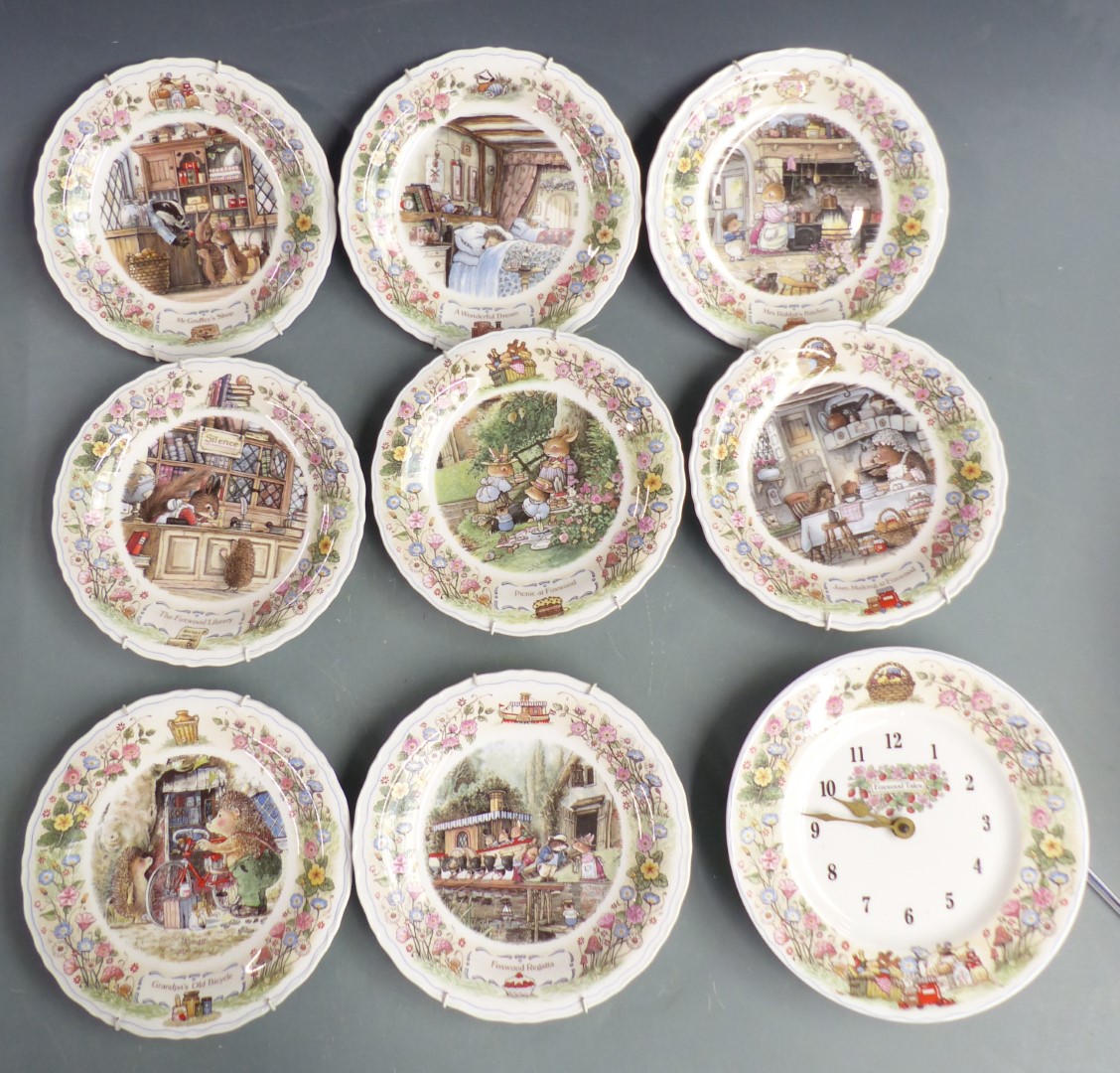 A collection of ceramics including Wedgwood Foxwood Tales plates and clock, Danish Knabstrup - Image 2 of 10