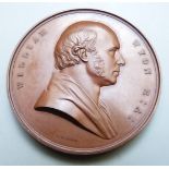 Victorian commemorative bronze medal / medallion for Art Union of London, 1854, with William Wyon RA