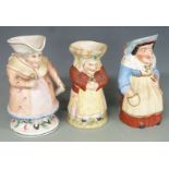 Three 19thC female Toby jugs, tallest 25cm