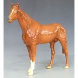 Beswick large racehorse in chestnut with unusual grey muzzle