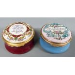 Seven Halcyon Days enamel boxes including Christmas 1993, Wentworth golf, in box with certificate