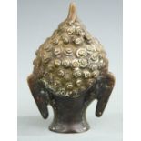 A bronze Buddha head, H10cm