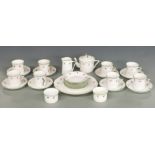 Foley (early Shelley) tea set with Peacock Pottery backstamp, approximately 27 pieces