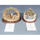Two limited edition Border Fine Arts tableaux Christmas Tree Dance and One Spoonful to be Taken at