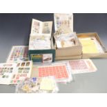 A collection of stamps, mainly loose and in packets together with GB early QEII mint sheets, part
