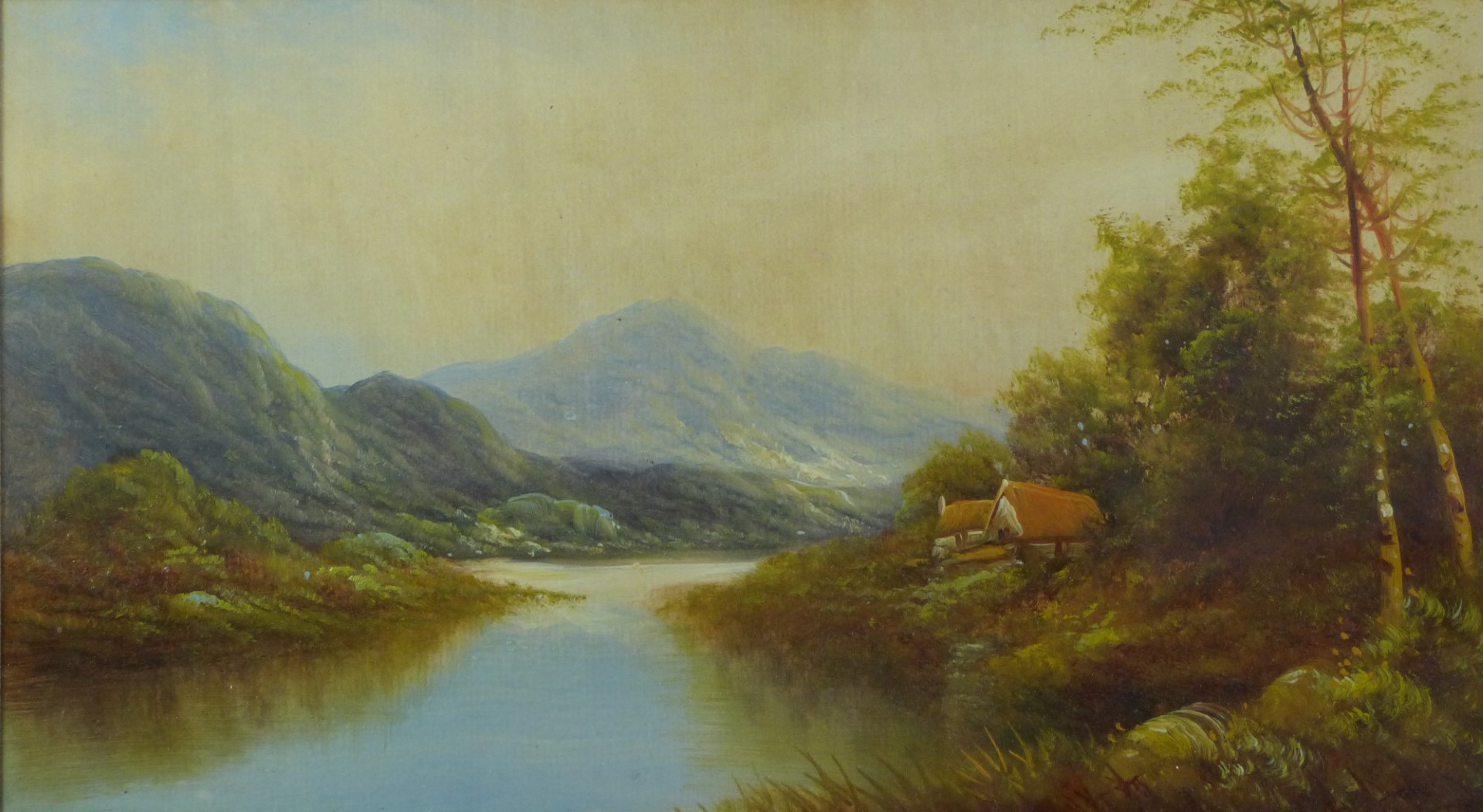 Pair of Victorian oils of river / loch scenes - Image 2 of 4