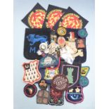 Collection of enamel and cloth badges including hospital / nursing services, Gloucestershire