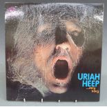 Uriah Heep - Very 'Eavy Very 'Umble (6360006) large swirl, record, cover and vertigo inner appear at