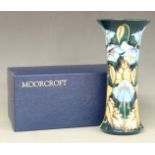 Moorcroft Collector's Club 2001 pedestal vase decorated in Blue Rhapsody (Meconopsis / Himalayan
