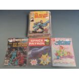 Thirty humorous and TV spin-off comic books including Space Patrol, Six Million Dollar Man, Star