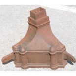 Large cast iron corner rainwater hopper / planter, W60 x H45cm