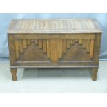 Oak blanket box, W89 x D38 x H54cm