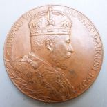 Edward VII and Queen Alexandra 9 Aug 1902 bronze commemorative medal, D55mm