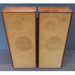 A pair of vintage floor standing stereo speakers, 85 x 35cm