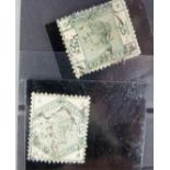 A stockcard of GB Victorian stamps including 5s rose with light circular date stamp S.G.180