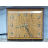 Art Deco wall clock with brass numerals and hands, W36 x D30cm