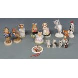Beswick Walt Disney cartoon figures, Tom and Jerry and Droopy, four Royal Doulton Brambly Hedge