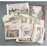 Album of approximately 80 Japanese postcards including Shanghai, Geisha girls, temple at Nikko,