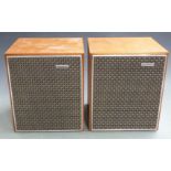 A pair of retro Goodmans stereo speakers labelled to rear Mambo 8 ohms and 15 watt, 26 x 22cm